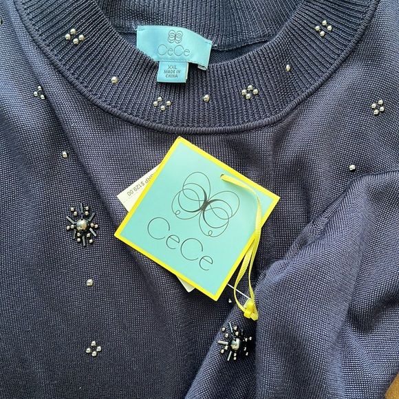 CECE FLORAL WHIMSICAL KNIT DRESS IN MIDNIGHT BLOOM XXL - Picture 11 of 11